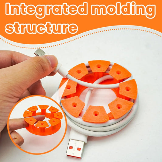 Cable Holder Set | Cable Organizer | Travel Cable Organizer – 4-pack – Cable Organizer for USB Charging Cable, HDMI Cable, Power Cord, Audio Cable & Mouse Cable – Orange - Image 2