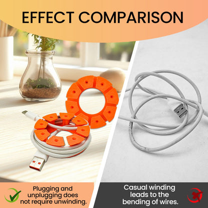 Cable Holder Set | Cable Organizer | Travel Cable Organizer – 4-pack – Cable Organizer for USB Charging Cable, HDMI Cable, Power Cord, Audio Cable & Mouse Cable – Orange - Image 4