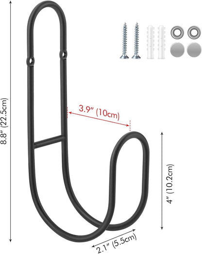 Garden Hose Hanging System - Wall Mount for Neat Storage - Stainless Steel Frame - Black - Image 6