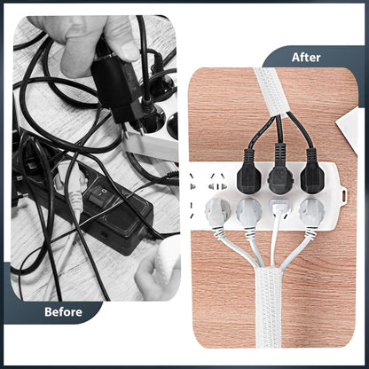 Cable Tray - Self-closing cable tray - Suitable for 13-22mm sheathed cables - Conceals cables, cut to size - Suitable for cable protection in TV cables, offices, homes, cars, etc. - 3 pieces - 2M each (white) - Image 6