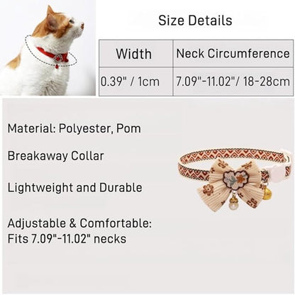 Cat Collar - Bow and Bell Collar - Adjustable Kitten Collar - Dog Collar - Lightweight Safety Collar for Pets (Set of 6) - Image 4