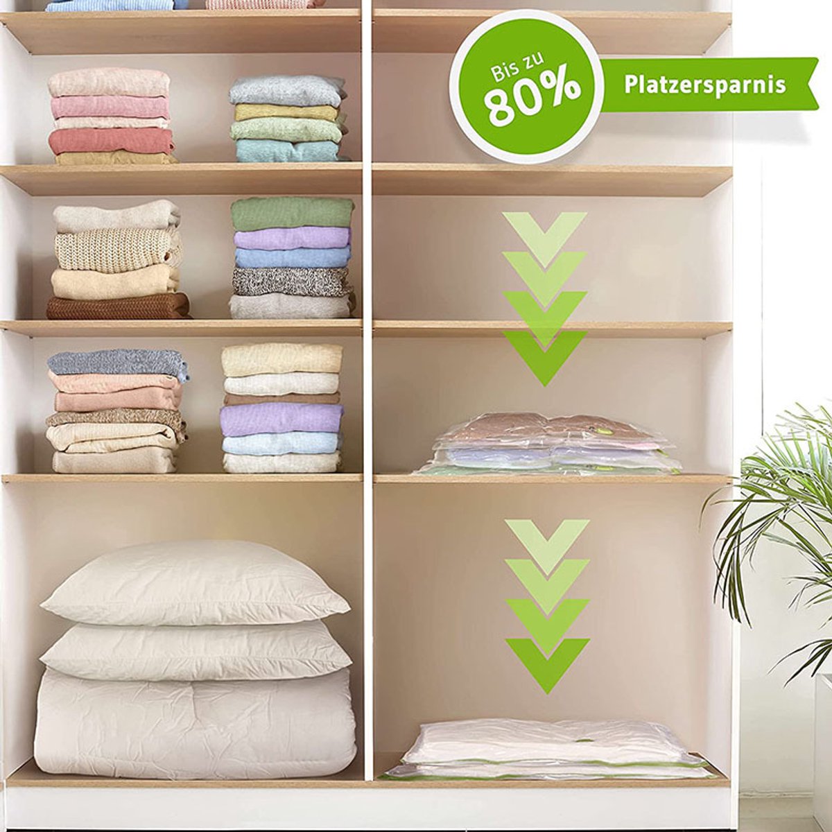 Vacuum Bags for Clothes - Set of 4 - with Manual Inflation Function - 120x100cm - Image 6