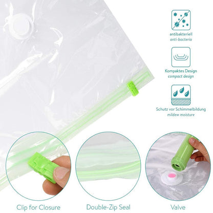 Vacuum Bags for Clothes - Set of 4 - with Manual Inflation Function - 120x100cm - Image 7