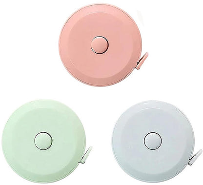 Measuring Tape - 3-Pack - Extendable Measuring Tape - Double-Sided Flexible Measuring Tape - Suitable for Measuring Body Sizes - 60 Inches (1.5 Meters) - Can Be Used for Sewing Fabrics, Making Clothes, Etc. (Macaron Blue, Pink, Green)