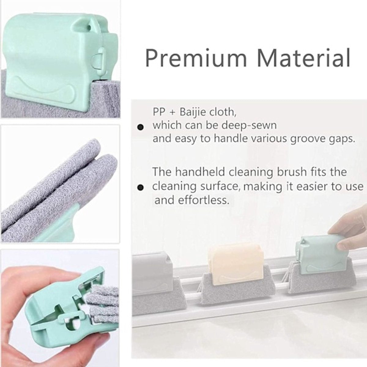 Window Cleaning Brushes - For every nook and cranny - 3-pack - Groove cleaning - Image 2