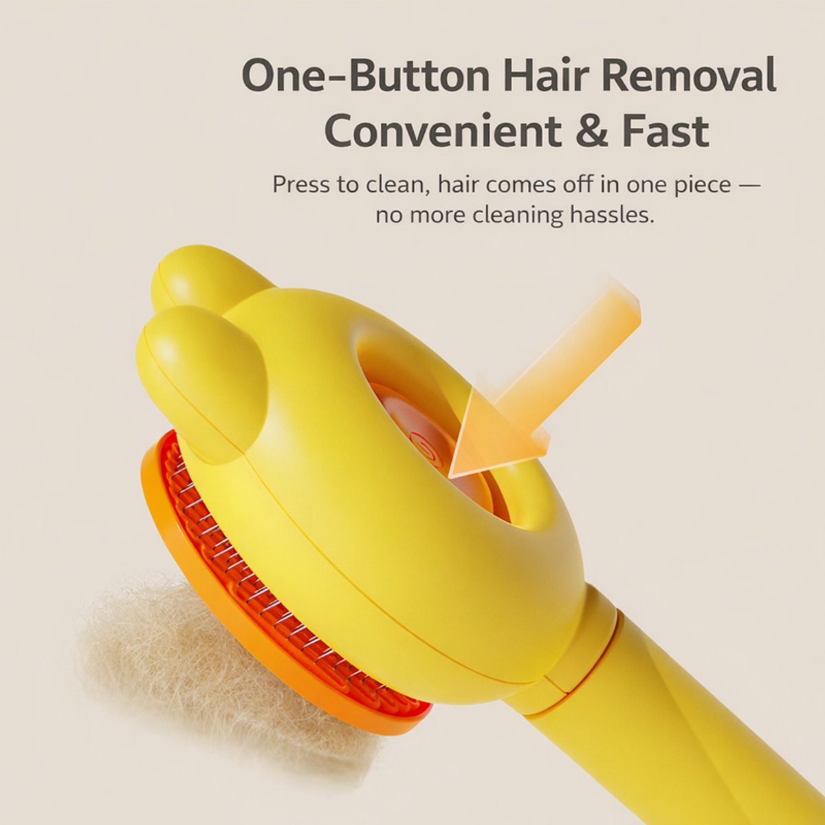 Pet Comb for Cats - Silicone Grooming Brush - For Long and Short Hair Coats - Fun Tools for Removing Pet Hair - Yellow - Image 3
