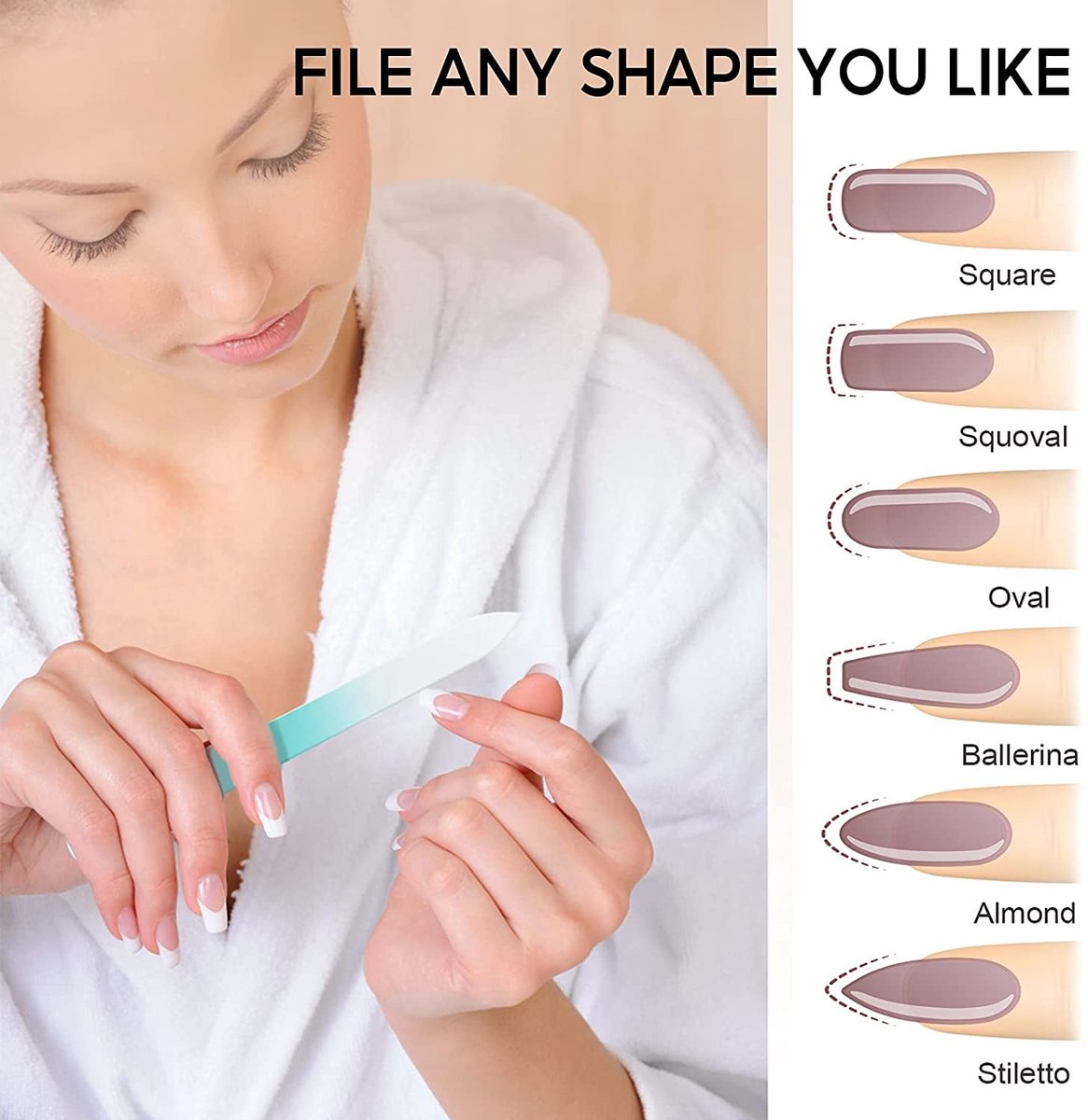 3-pack - Glass nail files - Professional nail tools for natural nails - Gentle nail care - Image 3