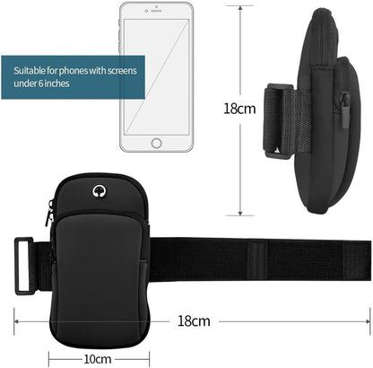 Running Armband - Phone Armband - Wearable Phone Armband - With Earphone Hole and Phone Pocket for Running - Armband for Fitness and Cycling (Black) - Image 6