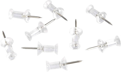 Set of 200 Transparent Push Pins - 11mm Long - Suitable for noticeboards, cards, posters and craft projects