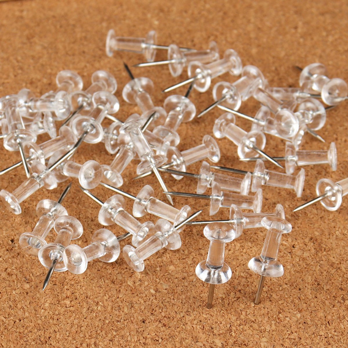 Set of 200 Transparent Push Pins - 11mm Long - Suitable for noticeboards, cards, posters and craft projects - Image 2