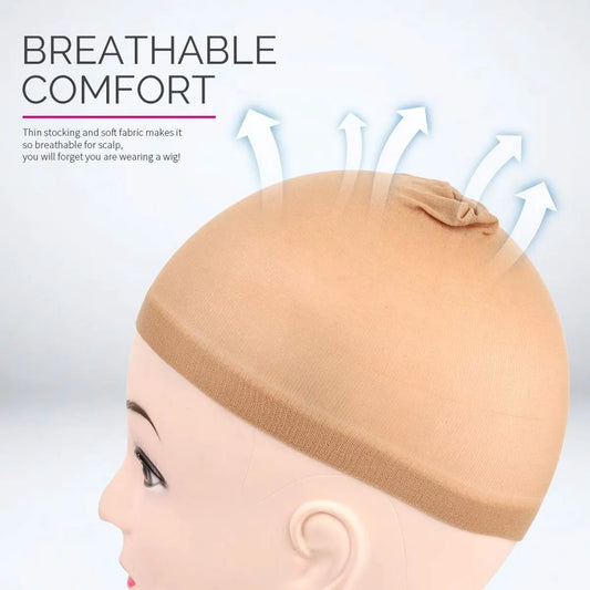 5-piece set - light brown - elastic - wig cap - Image 4