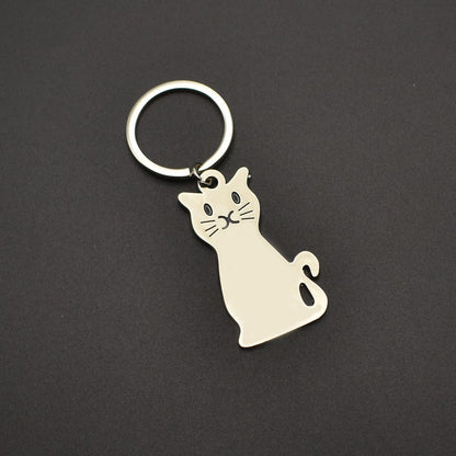 Keychain - Cat Keychain - Cute Keychain - Perfect Gift for Lovers, Friends and Best Friend - Silver - Image 2