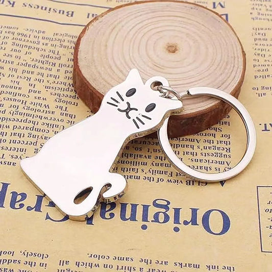 Keychain - Cat Keychain - Cute Keychain - Perfect Gift for Lovers, Friends and Best Friend - Silver - Image 3