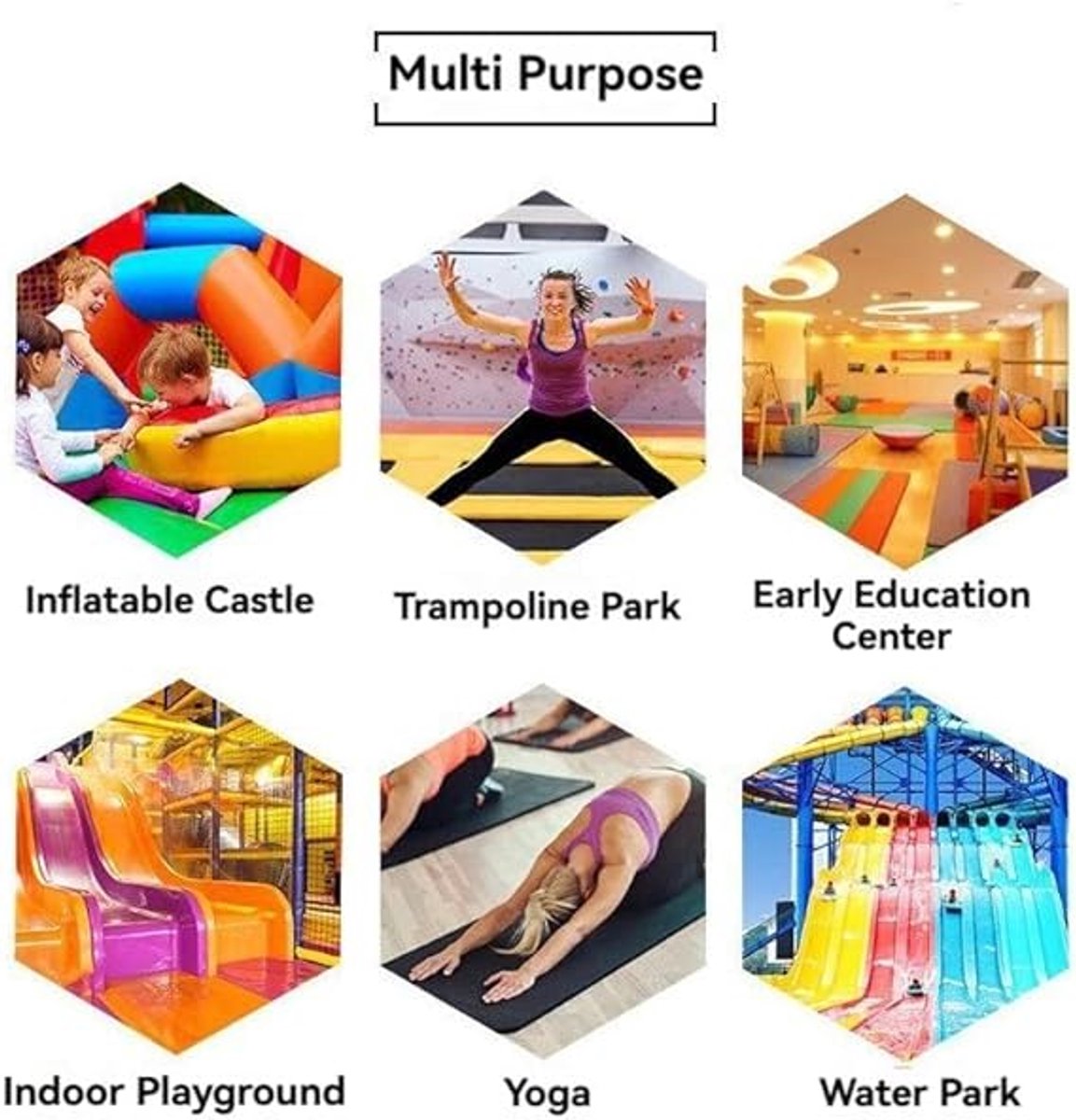 6 pairs - with anti-slip granules - trampoline socks for the playground - anti-slip floor socks (black + heather grey + lotus root powder + khaki + purple + blue) - Image 4