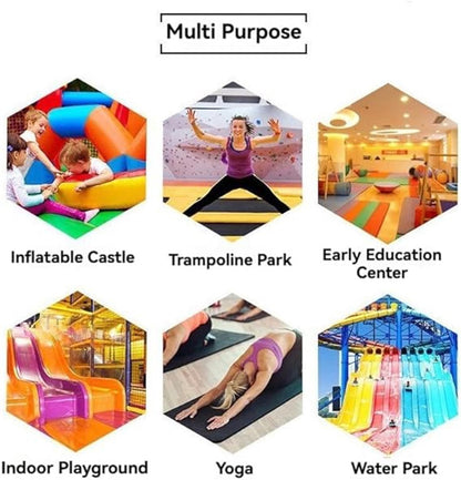 6 pairs - with anti-slip granules - trampoline socks for the playground - anti-slip floor socks (black + heather grey + lotus root powder + khaki + purple + blue) - Image 4