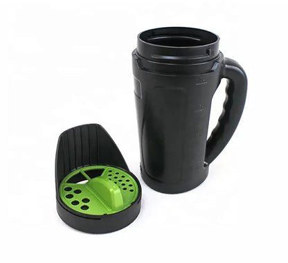 Hand spreader for seed and salt - planting machine for vegetable seeds - spreader for snow salt - adjustable outlet (3 positions) - including scoop - 2.5 liters - For lawn, garden and driveway - Image 3