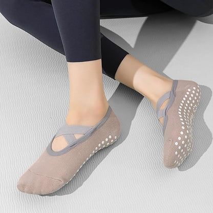 Yoga Socks (4 pairs) - Non-slip socks - Non-slip yoga socks for women - Sizes 35-41 - Pilates socks for women, Non-slip - Fitness Non-slip - Suitable for Pilates, Dance, Fitness - Image 4