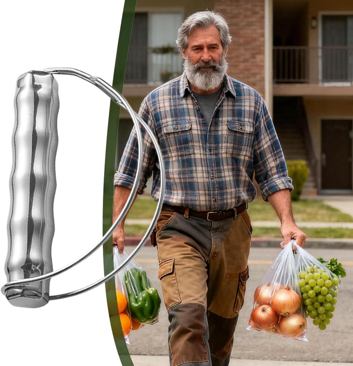 Shopping Bag Handles - Labor-Saving Tools - Supports up to 23kg - Made of Stainless Steel - Reusable - Suitable for supermarkets, home, travel, market, laundry and camping - Image 4
