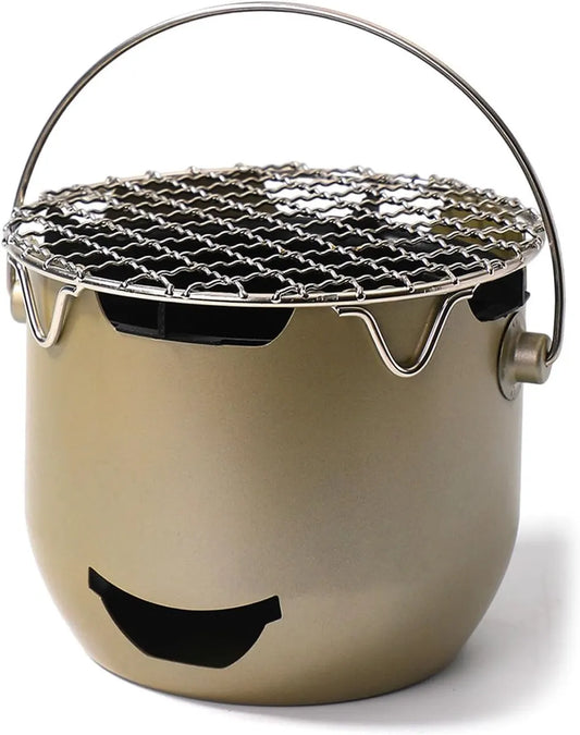 Grill - Portable Charcoal Grill - Mini Stainless Steel Charcoal Grill - Small Outdoor Grill - Suitable for Camping, Backyard BBQs, RVs and Picnics (Green)