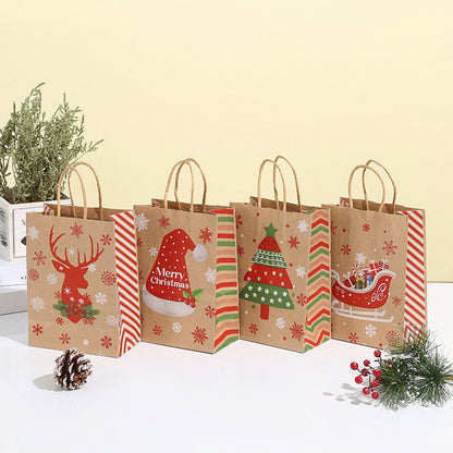 Gift Bags - 8 pieces - Christmas gift bags - Paper gift bags - Christmas gift bags - Kraft paper bags - Suitable for Christmas Eve and Christmas gift wrapping - Image 2