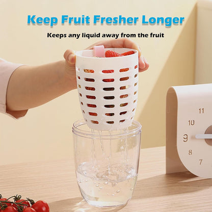 Fruit Bowl - Salad Bowl - Leakproof reusable food container with lid and draining basket - Suitable for work, school, and travel. - 650 ml (Vegetable) - Image 5