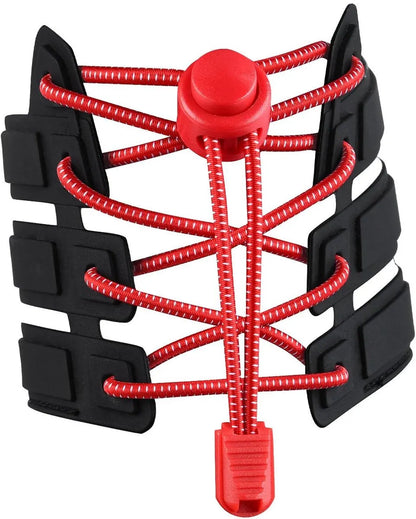 Sneaker Laces 120CM suitable for Sneakers - Elastic laces without a knot - Suitable for students and adults - With strong buckle and quick-release function (red)