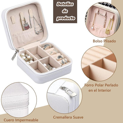 Jewelry Organizer Set - 3-Piece Set - Leather Jewelry Box - Portable Jewelry Organizer - Rings, Earrings, Necklaces, Bracelets - (White) - Jewelry Organizer - Christmas Gift - Birthday Gift - Image 2