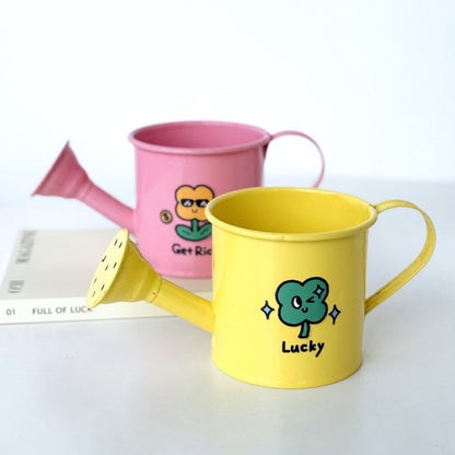 Casting Kettle - Iron Garden Small Household Casting Kettle - Bucket - Four-Leaf Clover - Yellow - Image 2