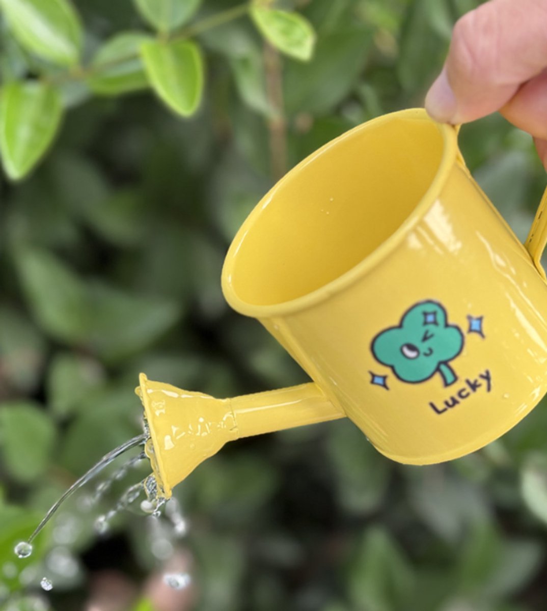 Casting Kettle - Iron Garden Small Household Casting Kettle - Bucket - Four-Leaf Clover - Yellow - Image 3