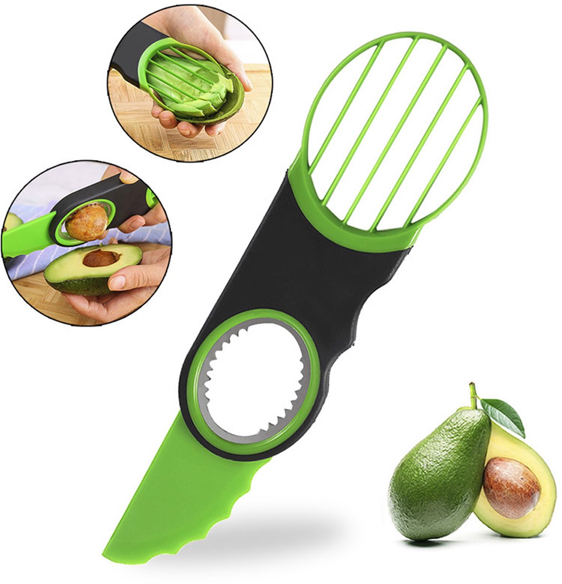 Kitchen Tools - Slicer - 3-in-1 Avocado Slicer - Dishwasher Safe - Suitable for avocados, kiwis and many other fruits - Image 2