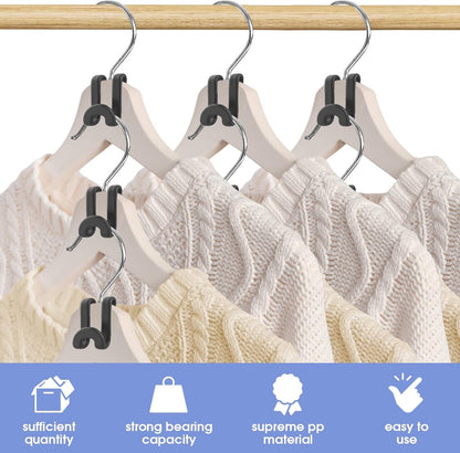 Hanger Hooks | Hooks - S-Hook Hangers - Black - Pack of 100 - Coat Hooks - Space-Saving Hanger Connector Hooks - Plastic Hanger Connectors - Ideal for Organizing Your Wardrobe - Image 3