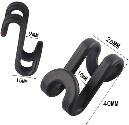 Hanger Hooks | Hooks - S-Hook Hangers - Black - Pack of 100 - Coat Hooks - Space-Saving Hanger Connector Hooks - Plastic Hanger Connectors - Ideal for Organizing Your Wardrobe - Image 5