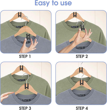 Hanger Hooks | Hooks - S-Hook Hangers - Black - Pack of 100 - Coat Hooks - Space-Saving Hanger Connector Hooks - Plastic Hanger Connectors - Ideal for Organizing Your Wardrobe - Image 7