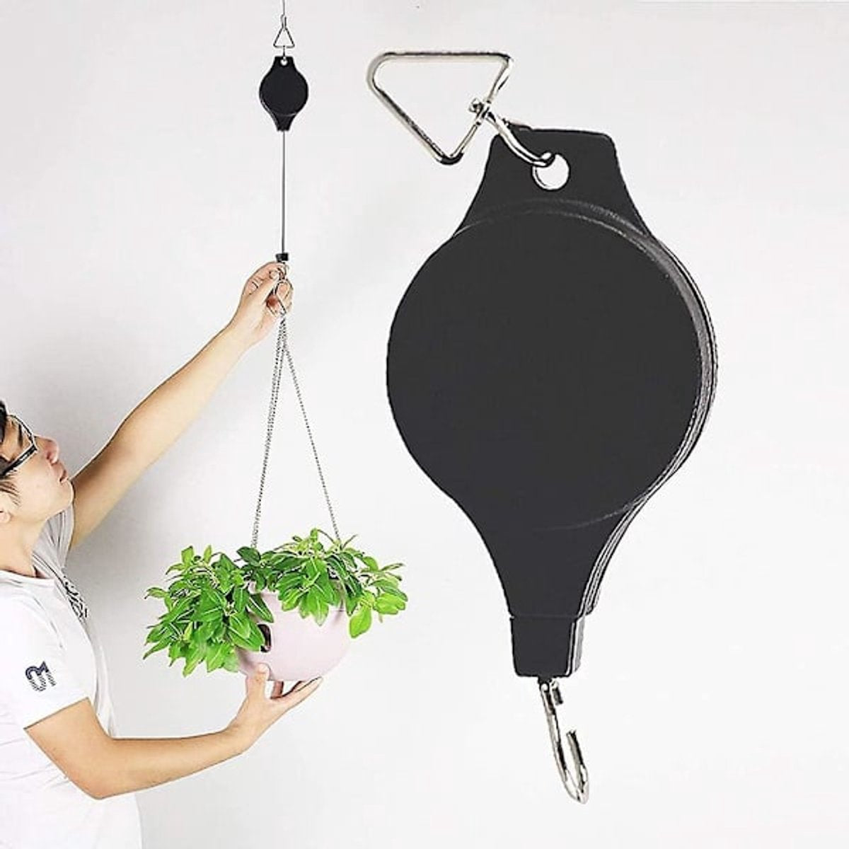 Extendable Hanging Basket Rack - Perfect for garden baskets, planters, and feeders. Hang high and pull down - Pack of 2 - Image 3