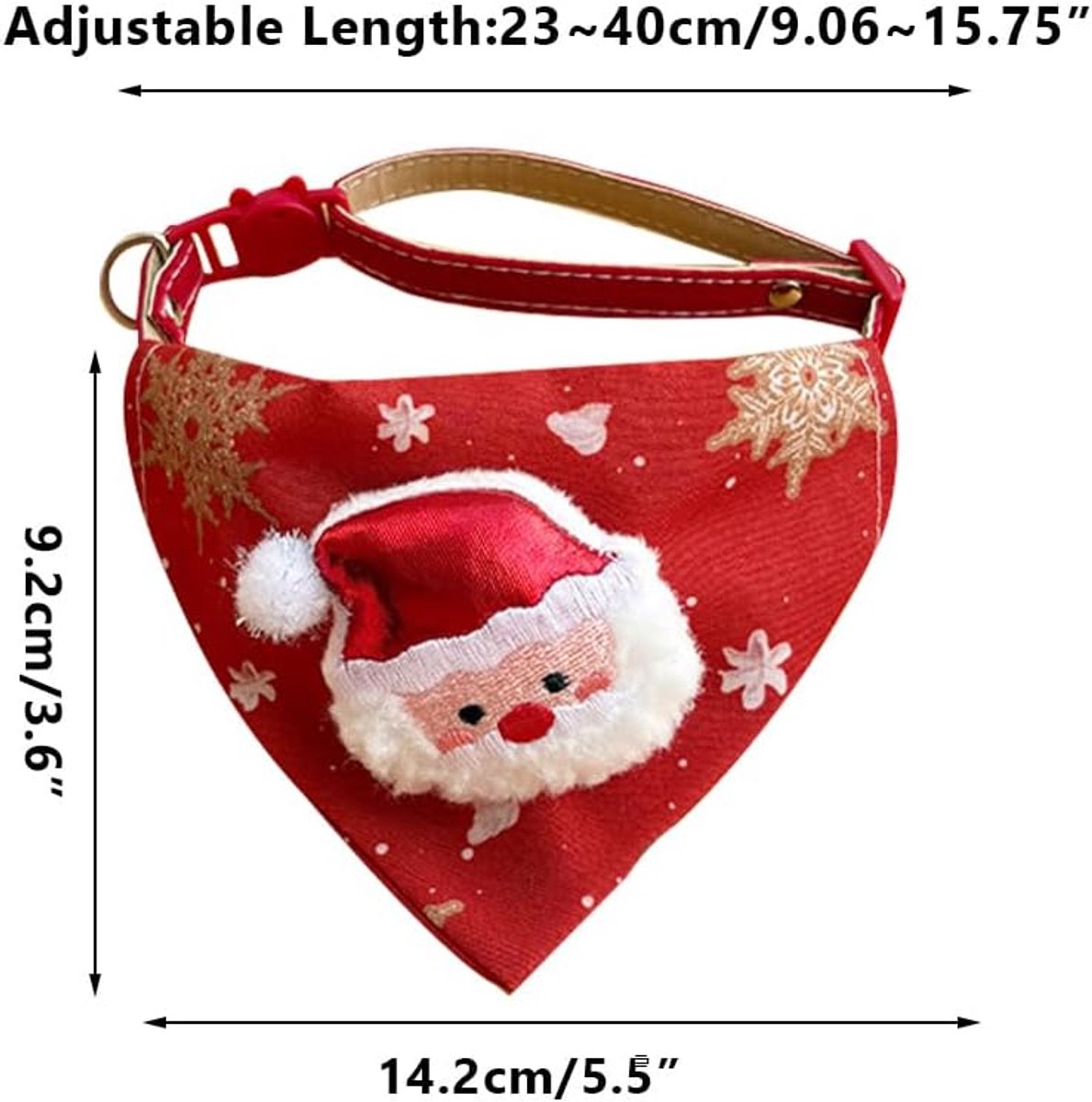Pet Scarves - 4 Pack - Triangle Christmas Scarves for Dogs - Adjustable Scarves for Pets - Stylish and Breathable Bibs for Dogs - Buckle Design - Suitable for Autumn and Winter Christmas Outfits - Image 2