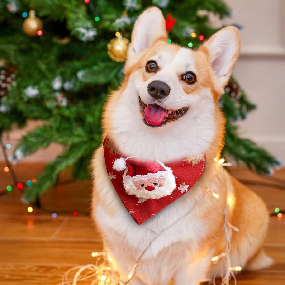 Pet Scarves - 4 Pack - Triangle Christmas Scarves for Dogs - Adjustable Scarves for Pets - Stylish and Breathable Bibs for Dogs - Buckle Design - Suitable for Autumn and Winter Christmas Outfits - Image 6