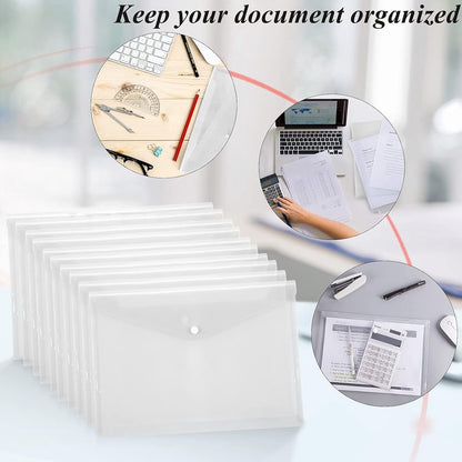 12 folders - plastic folders - transparent A4 format - waterproof - polyethylene - snap closure - ideal for office and school supplies - Image 6