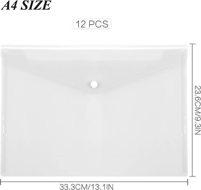 12 folders - plastic folders - transparent A4 format - waterproof - polyethylene - snap closure - ideal for office and school supplies - Image 7