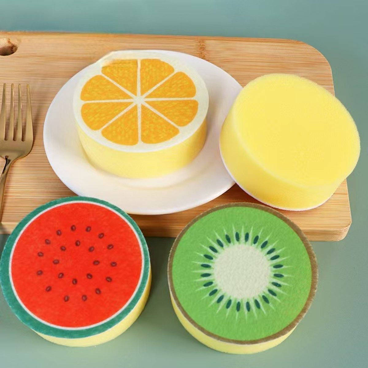 Dishwashing sponge - 4-piece set - Double-sided cleaning sponge - Dish cloth - Suitable for kitchen and bathroom - Image 2