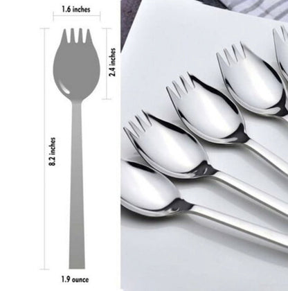 5-piece stainless steel cutlery set - fork and spoon - soup, salad and noodle spoons and forks - Image 2
