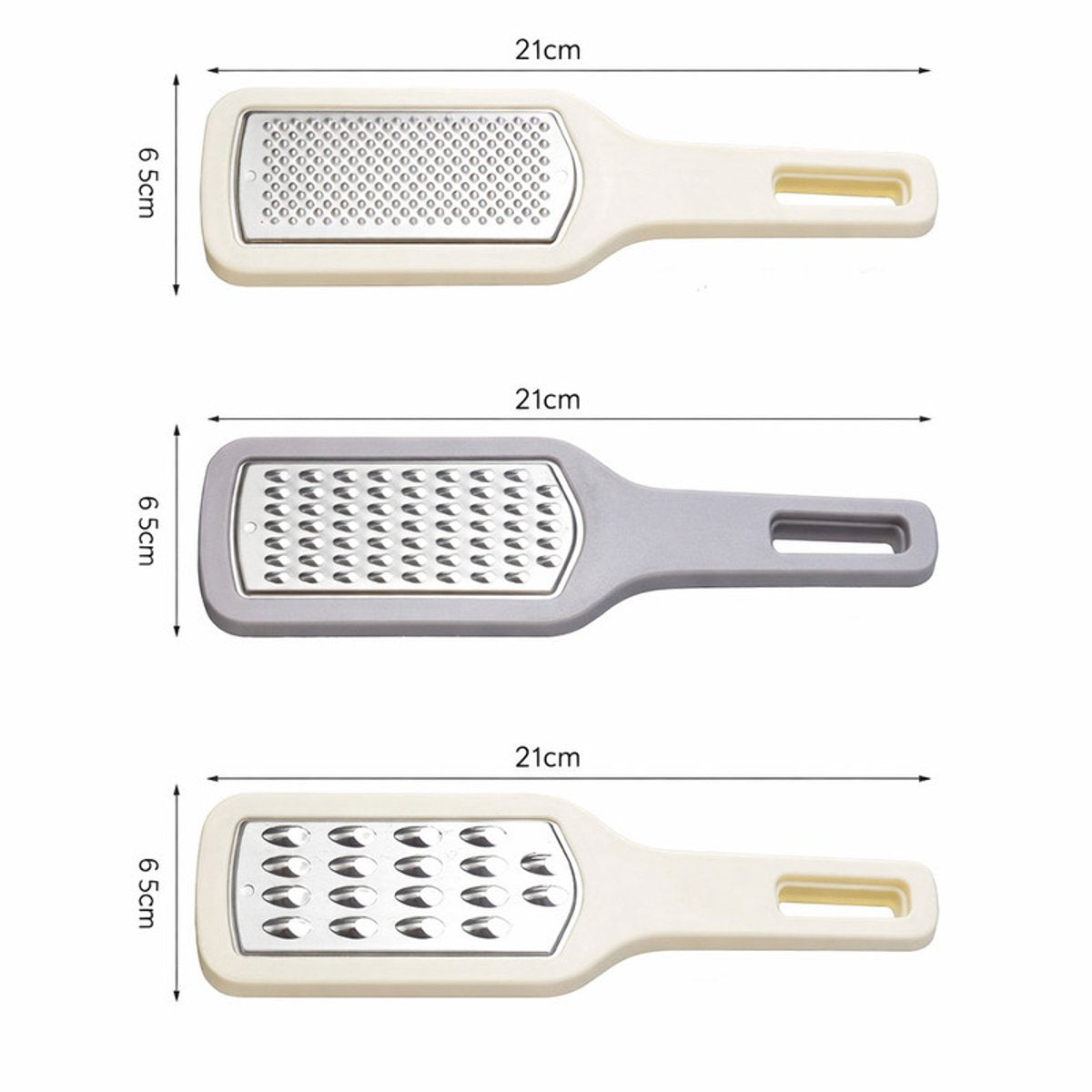 Grater - 3-piece set - Hand grater - Cheese grater - Ginger grater - Garlic grater - Stainless steel - Dishwasher safe - Silver - Image 2