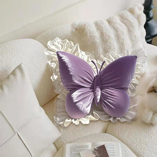 Decorative Cushions - Butterfly-shaped decorative cushion - Soft, supportive cushion - Suitable for office chairs and car seats (Purple) - Image 4