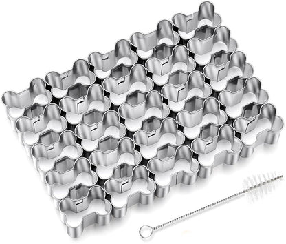 Bone Cookie Cutters - Stainless Steel Baking Cup Set - Kitchen & Baking Tools - With Cleaning Brush - Enjoy cooking with your kids.