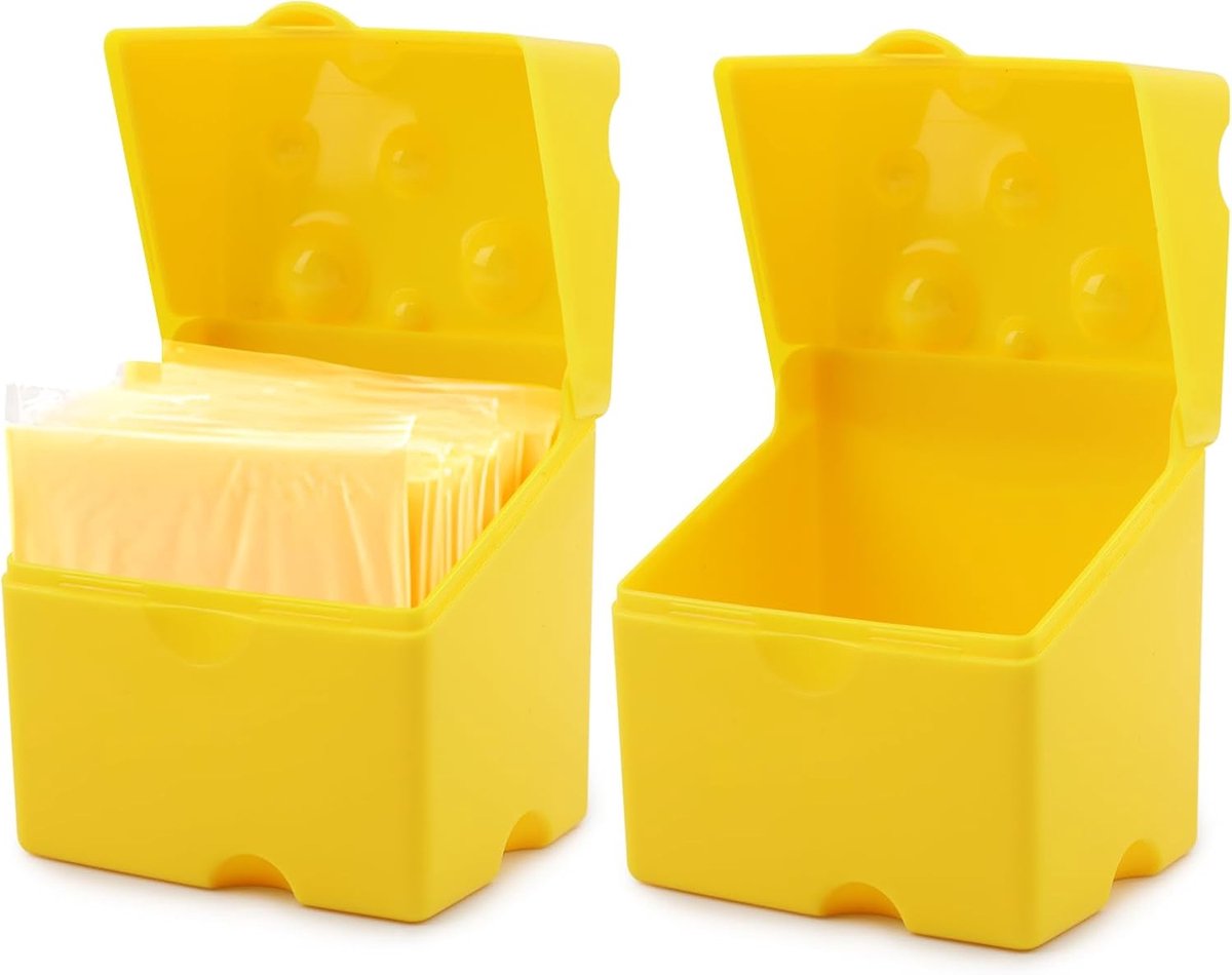 2-Pack Cheese Storage Boxes with Lids - For Sliced & Grated Cheese in the Fridge - Dishwasher Safe - Image 2