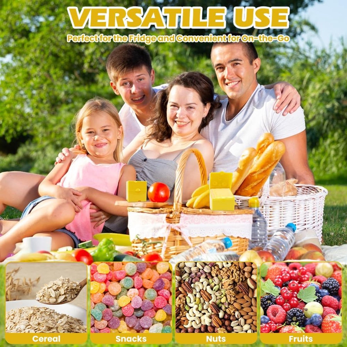 2-Pack Cheese Storage Boxes with Lids - For Sliced & Grated Cheese in the Fridge - Dishwasher Safe - Image 5