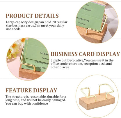 Business Card Holder - Wooden Display Rack - Desk Business Card Holder - Wooden Business Card Holder - Suitable for offices, homes, exhibition stands, receptions, events, meeting rooms and as a promotional gift.（B） - Image 2