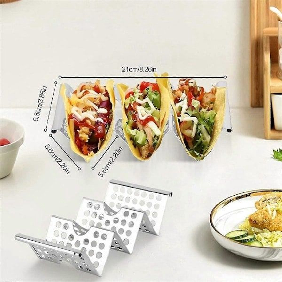 Cornbread Rack - 4-Tier Stainless Steel Rack with Handles - Cornbread Warming Rack, Holds up to 3 Cornbreads - Cornbread Warming Rack - Image 4