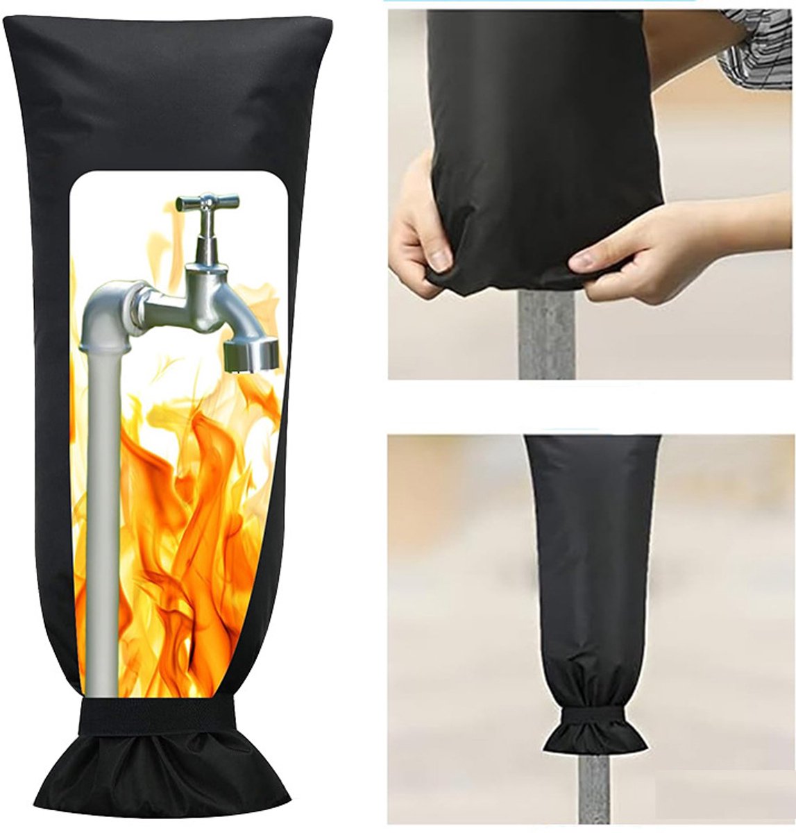 Anti-freeze cover for water taps - 3-piece pack - Insulated anti-freeze cover - Protective cover for water pipes against ice formation - Image 4