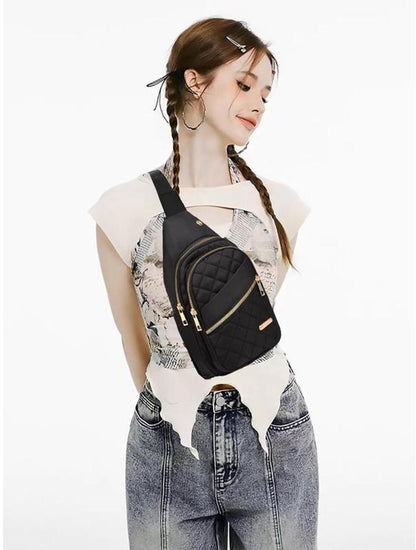 Unisex Shoulder Bag - 5 Storage Pockets & Cable Grommet - Women's Crossbody Bag - Men's Crossbody Bag - Crossbody Bags - Sling Bag - Adjustable Carrying Style (Cross/Shoulder/Chest) - Yellow - Image 2