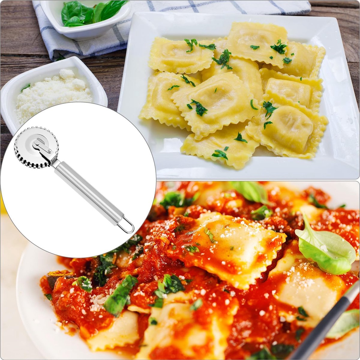 Luxury Rotary Cutter for Embossing - Baking Tools - Dough and Pastry Tools Made of Stainless Steel - Equipped with an Ergonomic Handle - Dishwasher Safe - Suitable for Cutting, Sealing and Pressing - Image 6